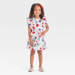 NEW Toddler 5T Girls' 2pc Bluey Americana Tank Top and Skort Set MSRP $18